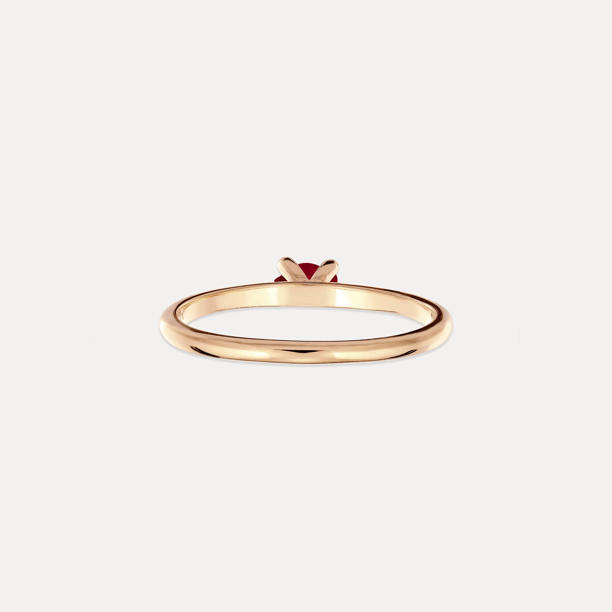 Stilnest Rubin Solitär Ring 585 Gold Rund Gr. 52