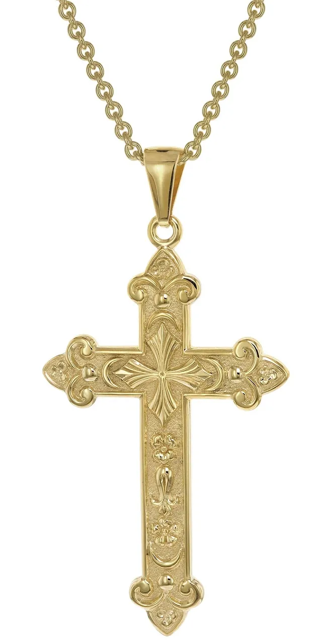 trendor 39044 Herren-Halskette orthodoxes Kreuz Gold Silber 60 cm