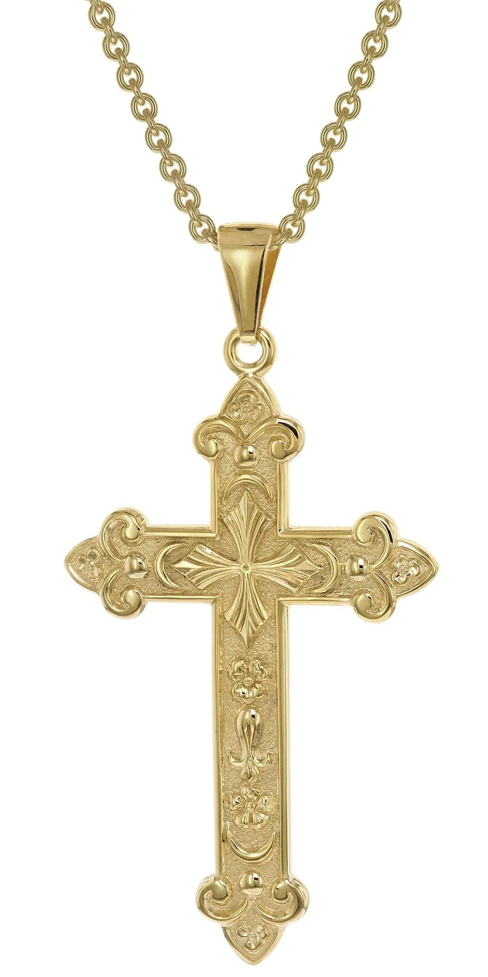 trendor 39044 Herren-Halskette orthodoxes Kreuz Gold Silber 60 cm