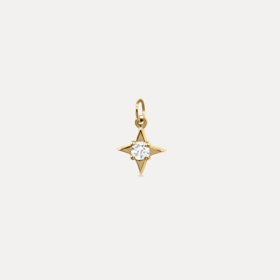 Stilnest Diamant Stella Star Anhänger 585 Gold 14k Massivgold