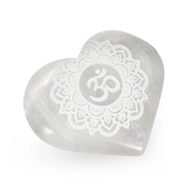 NKlaus Healing Crystals Selenit-Herz 6x7,5cm Om