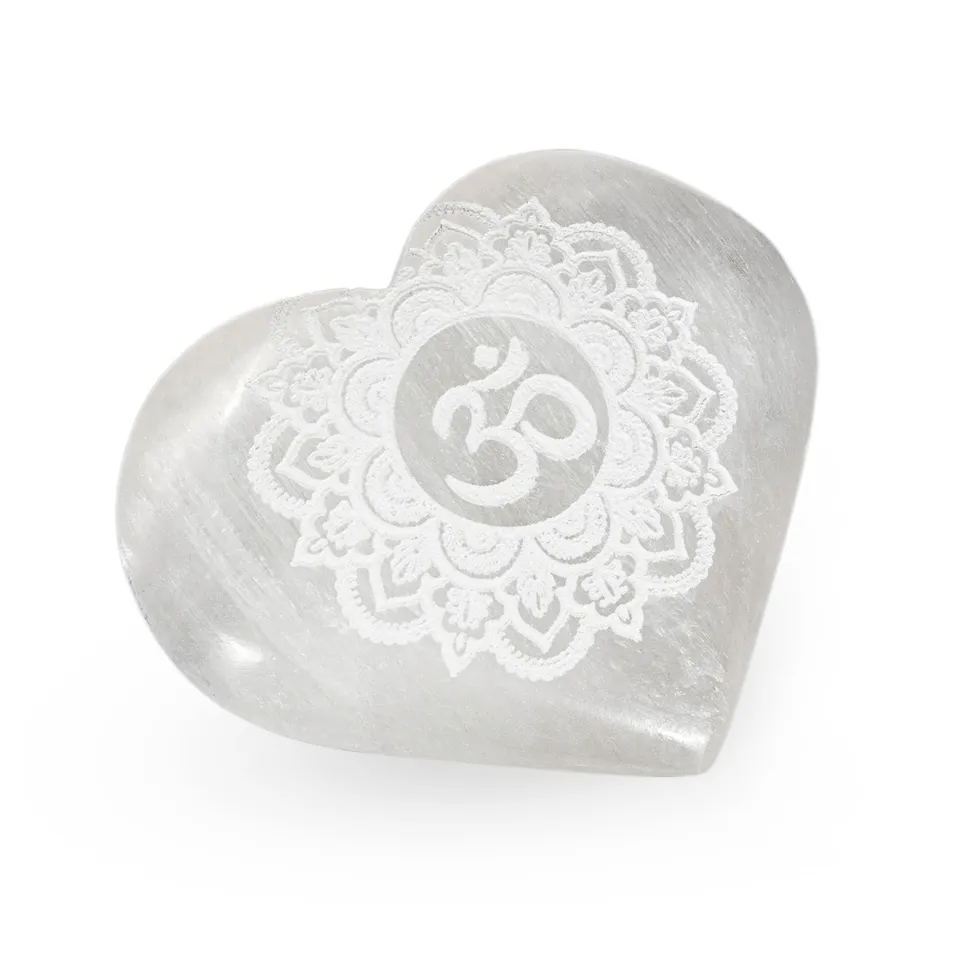 NKlaus Healing Crystals Selenit-Herz 6x7,5cm Om