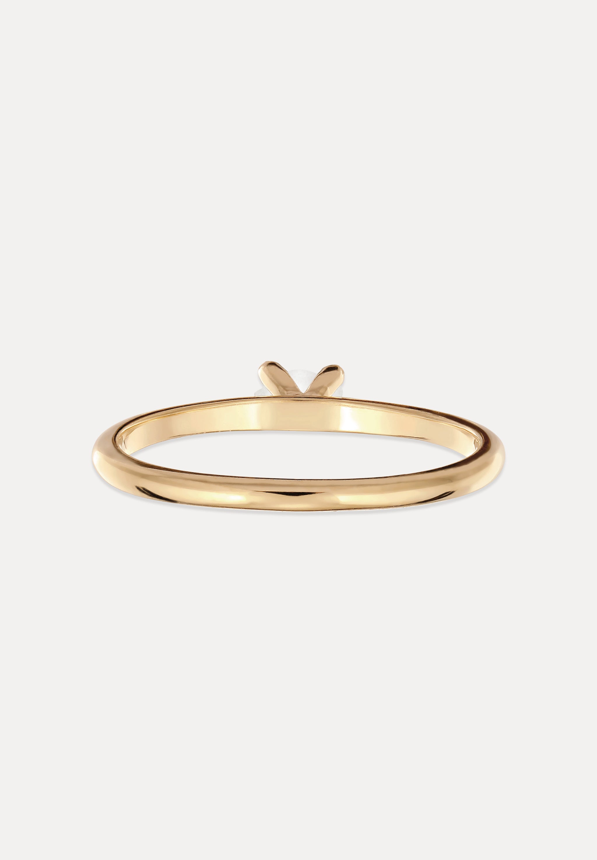 Stilnest Rings Mondstein Solitär Ring Rund 24k Gold
