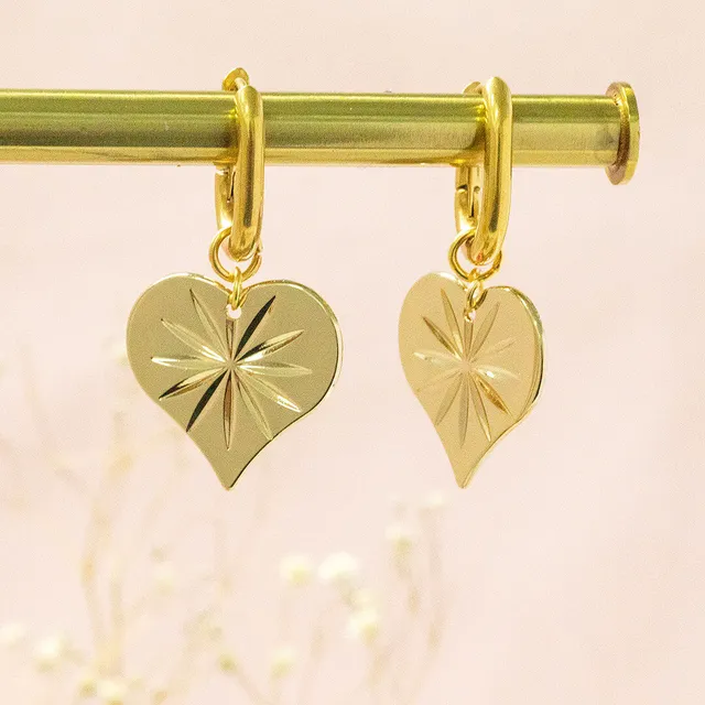 Joy by Corrine Smith Starstruck Herz Ohrringe Gold 4 cm