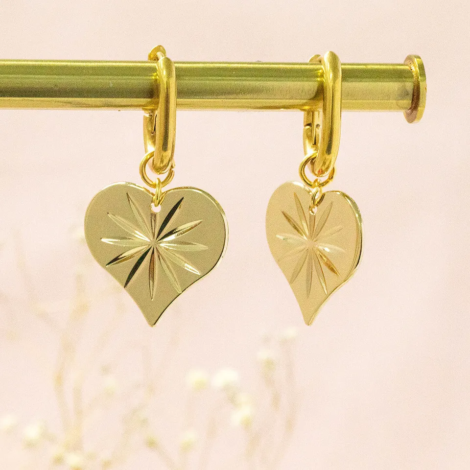 Joy by Corrine Smith Starstruck Herz Ohrringe Gold 4 cm
