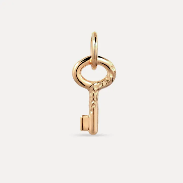 Stilnest Tiny Key Anhänger 585 Gold Schlüssel Massivgold