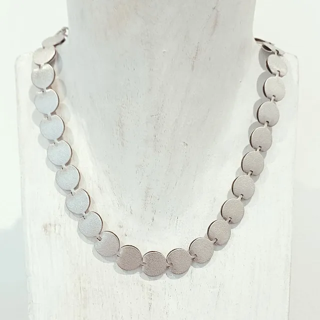 Alevá Bijoux Collane Chips Halskette Silber satiniert 37 cm