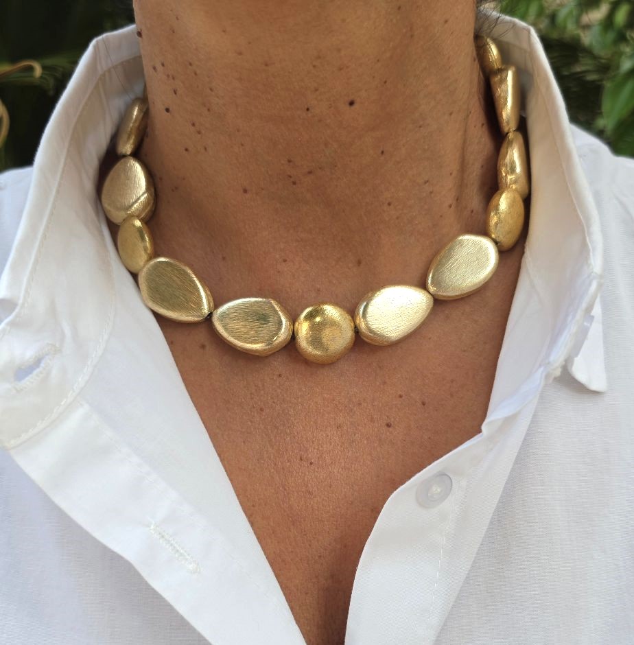 Alevá Bijoux Prisca Halskette Bronze matt Gold 41-47 cm