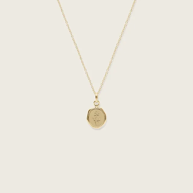 Stilnest Floral Seal Kette 585 Gold 45 cm Massivgold