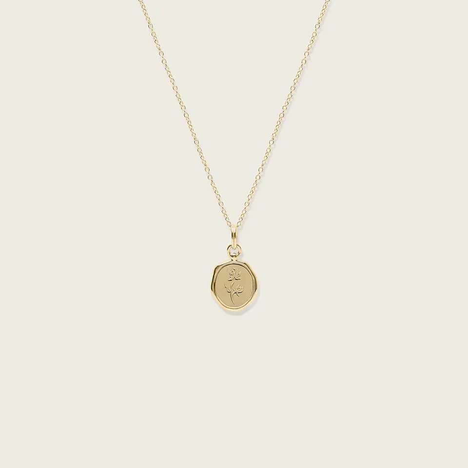 Stilnest Floral Seal Kette 585 Gold 45 cm Massivgold