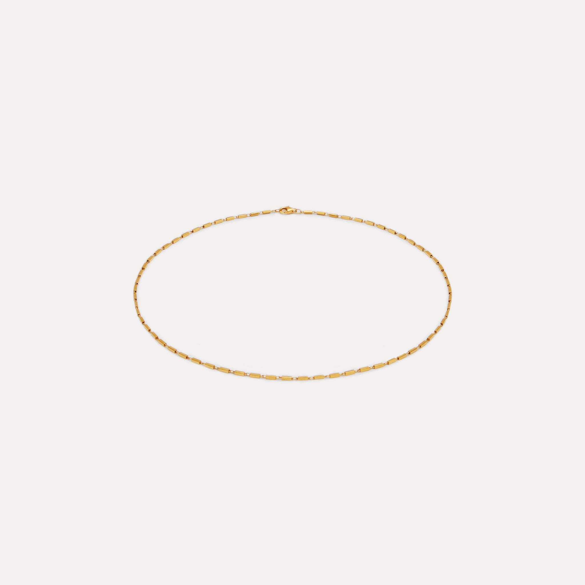 Stilnest Brick Kette Gold Vermeil Gliederkette 45cm