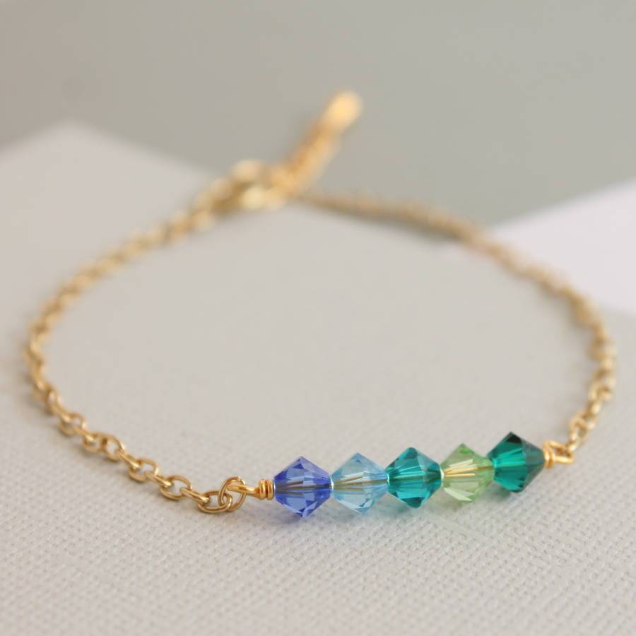 Joy by Corrine Smith Family Geburtsstein Armband Perlen Gold