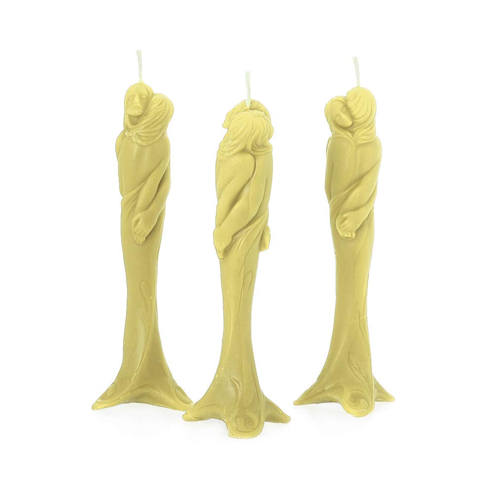 NKlaus Candles Bienenwachs-Figurenkerze Stella rot 3 Stück