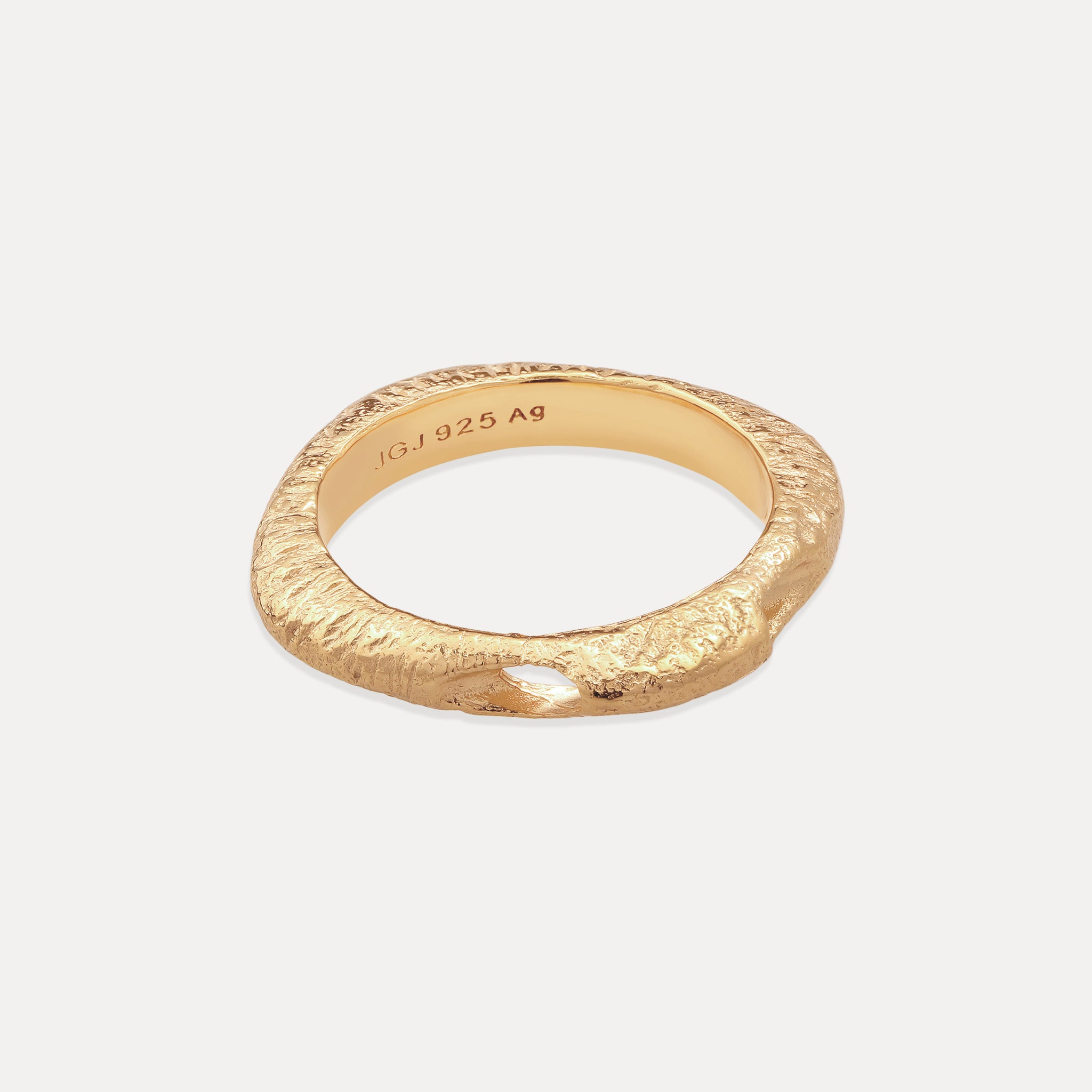 Stilnest Rings Contour Ring Anhänger Antique Gold Vermeil