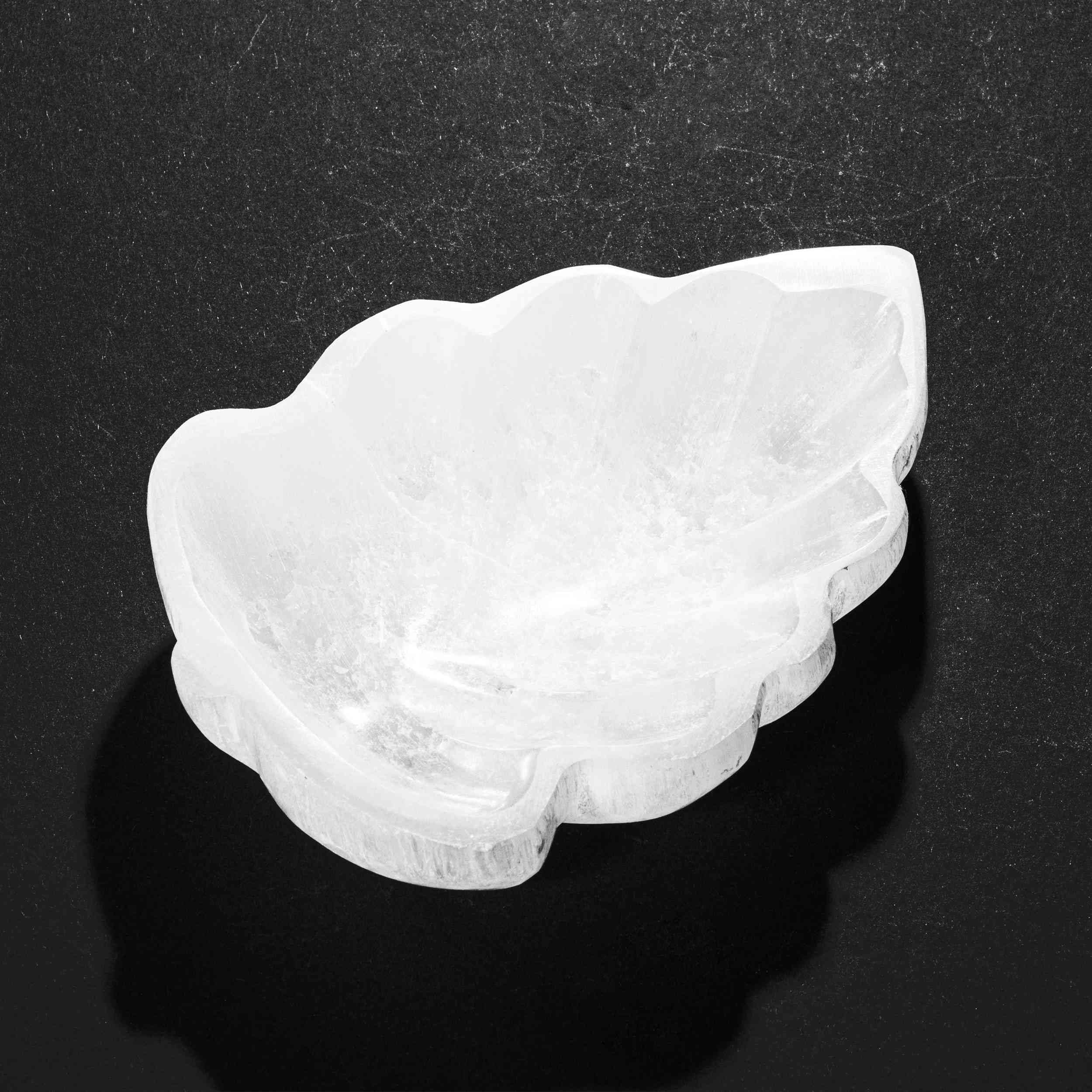 NKlaus Healing Crystals Selenit-Blattschale 12 cm Naturstein
