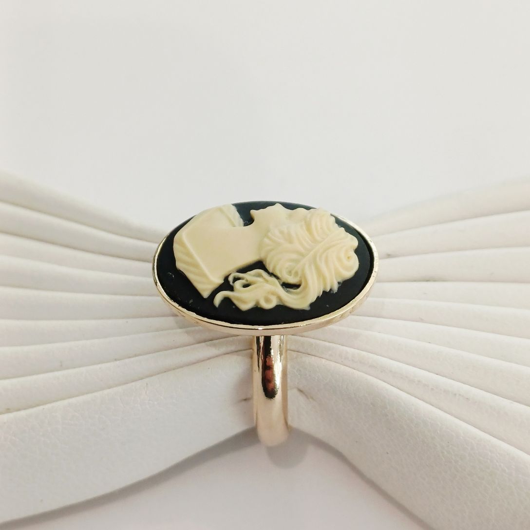 Alevá Bijoux Anelli Cammeo Ring Silber schwarz