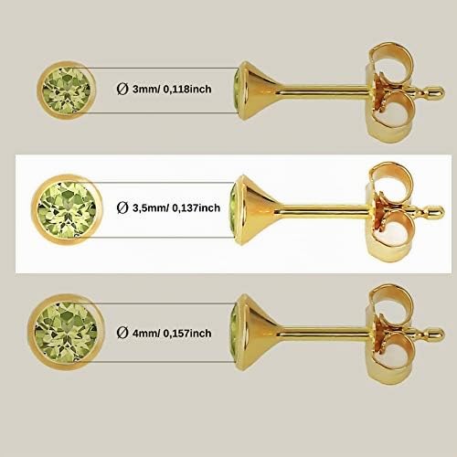 NKlaus Ohrstecker Gelbgold Peridot 3,5 mm 333 Gold