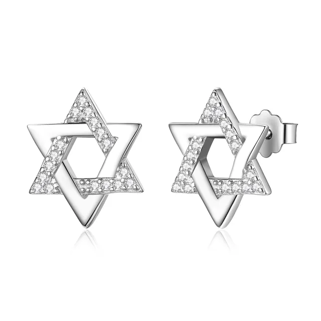 Eudora Harmony Bola Davidstern Ohrstecker 925 Silber CZ