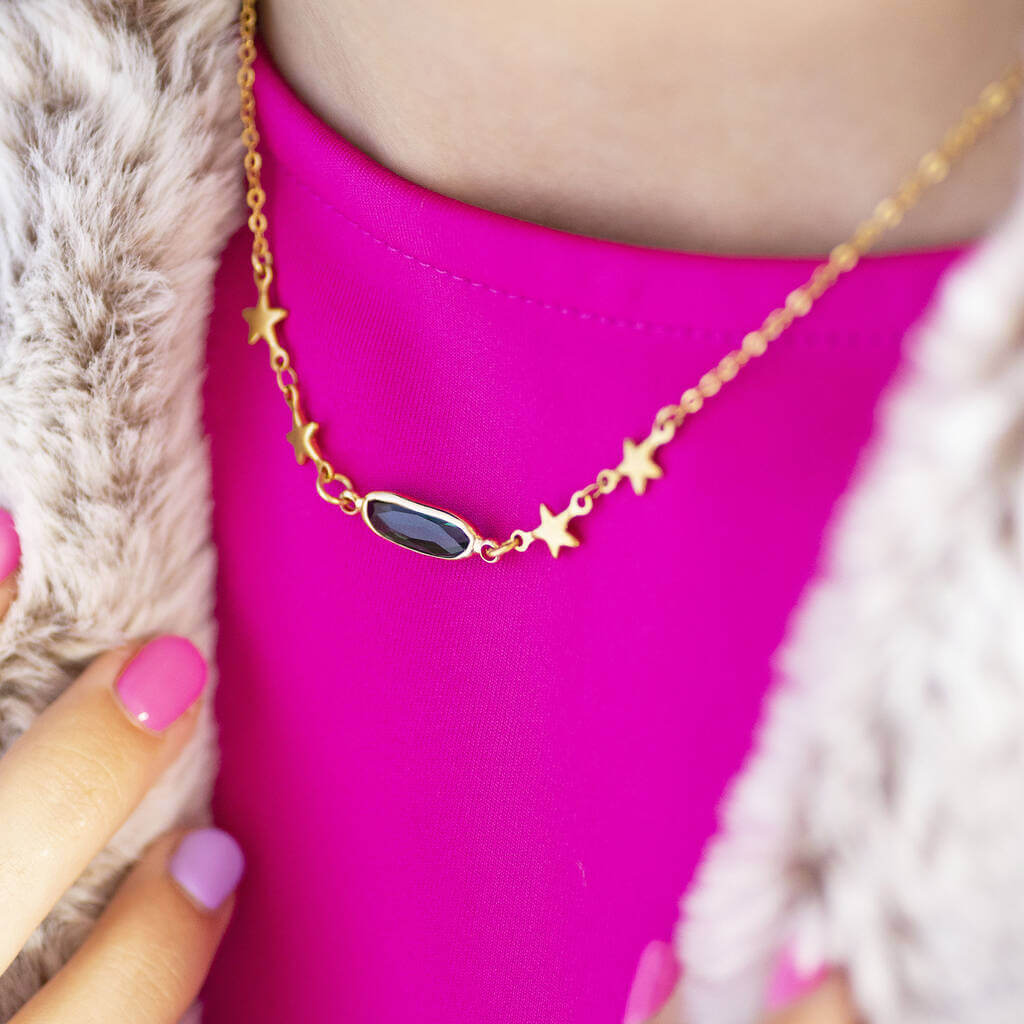 Joy by Corrine Smith Star Chain Birthstone Halskette Gold