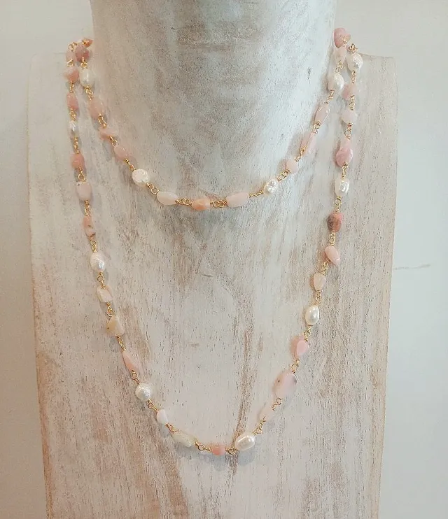 Alevá Bijoux Collane Rosario Halskette rosa Jade Perlen