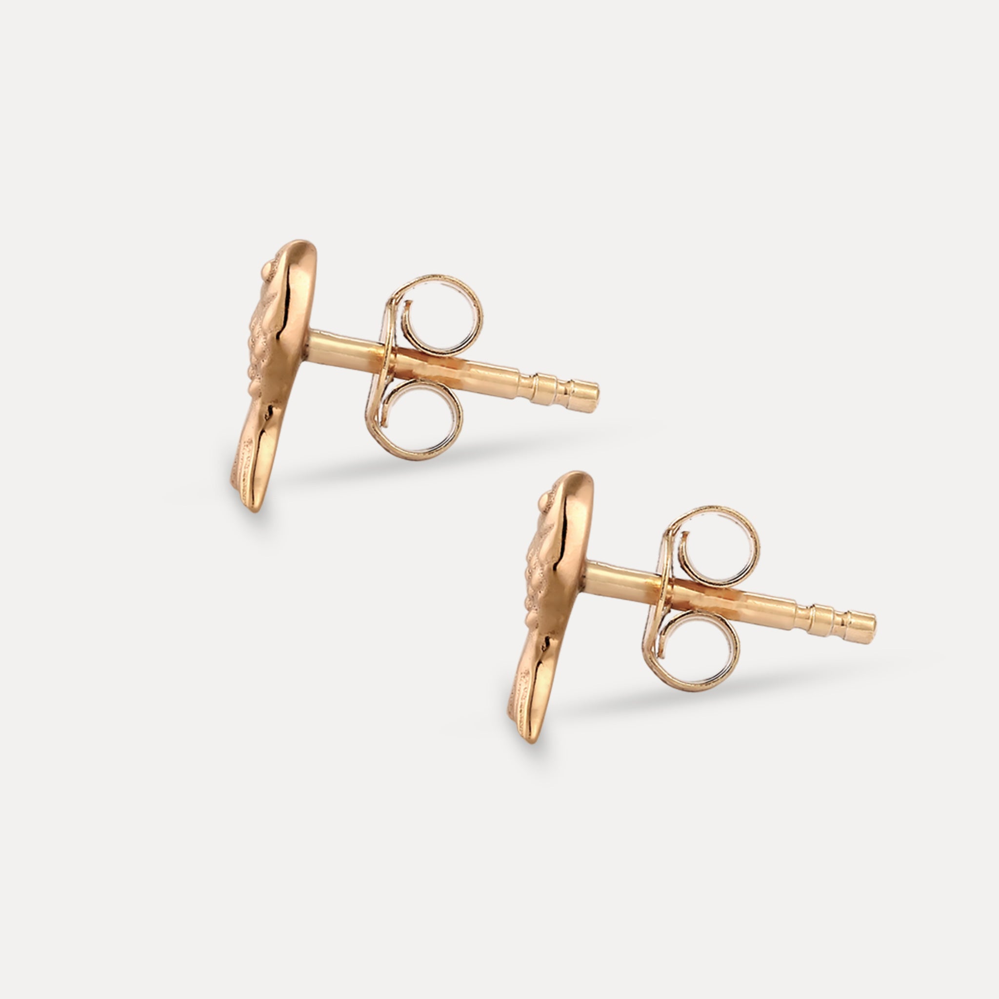 Stilnest Fish Ohrstecker Ohrringe 585 Gold texturiert