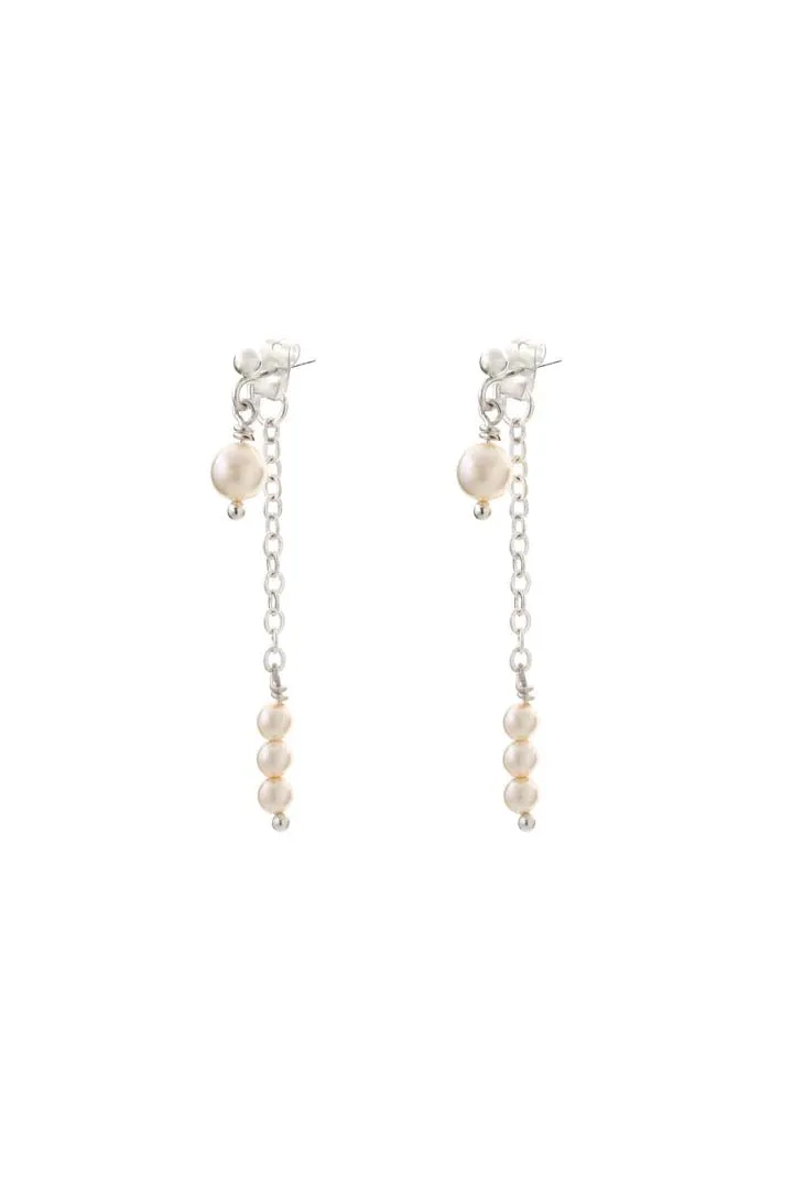 Joy by Corrine Smith Double Drop Perlen Ohrringe versilbert
