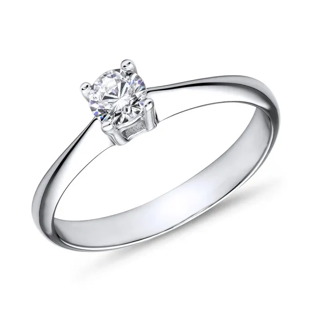 JEWLIX VR0001 Verlobungsring 925 Silber Zirkonia rhodiniert