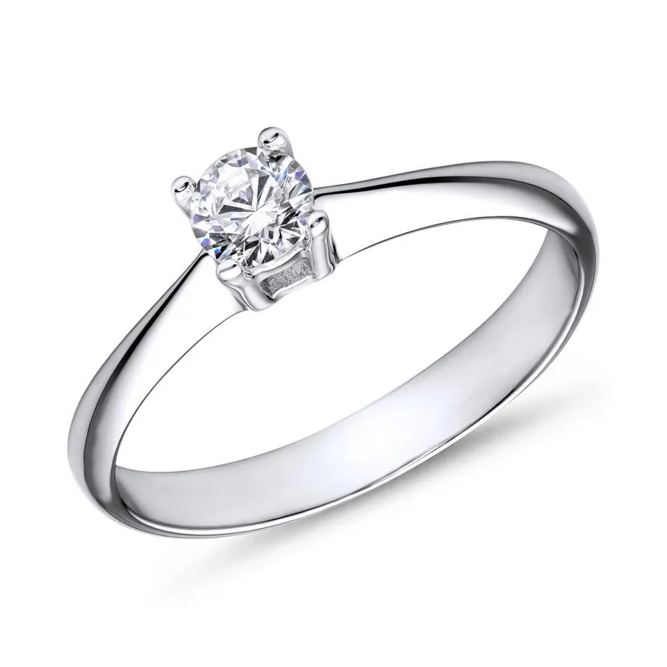 JEWLIX VR0001 Verlobungsring 925 Silber Zirkonia rhodiniert
