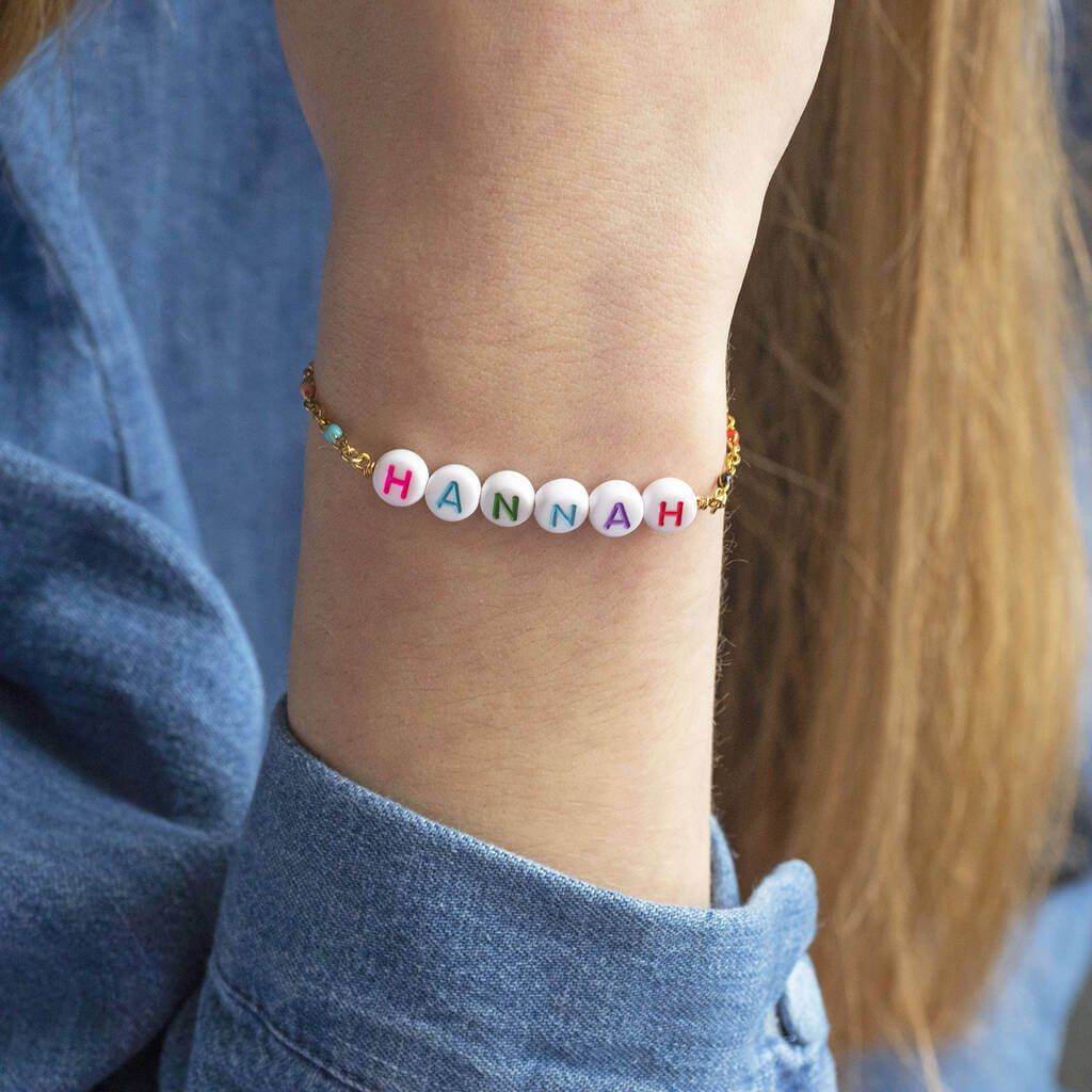 Joy by Corrine Smith Name Enamel Armband Gold personalisiert