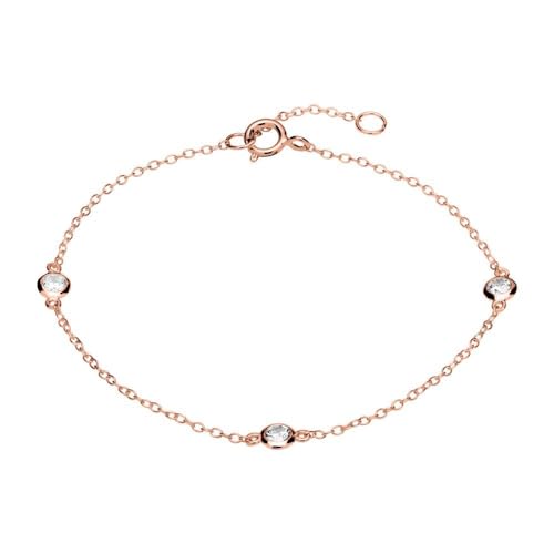 JEWLIX Armband 925er Silber rosé Zirkonia Stein