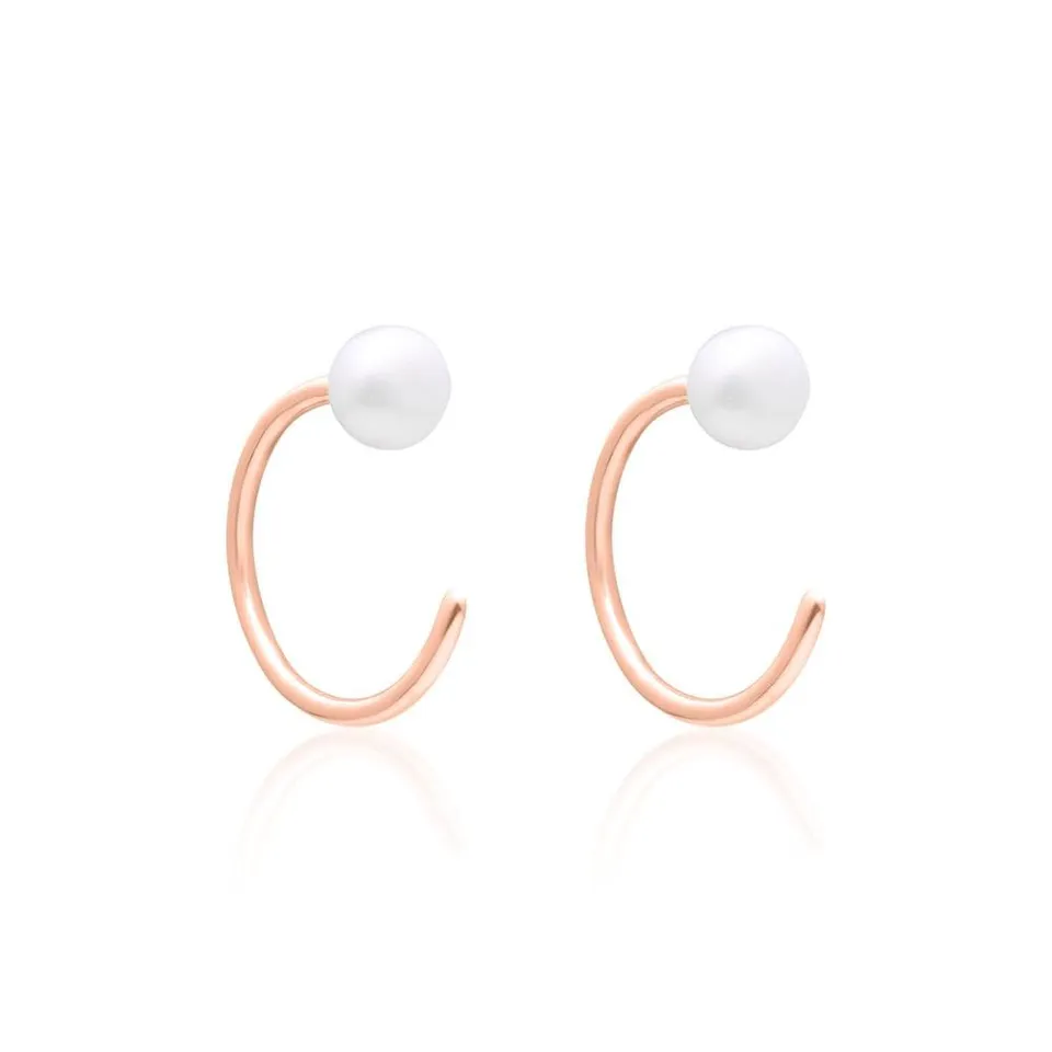 JEWLIX Ohrstecker Ear Cuffs 925 Silber rosé Perle Paar