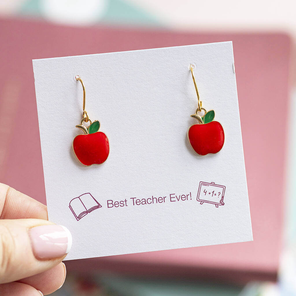 Joy by Corrine Smith Red Apple Ohrhänger Gold Rot Emaille