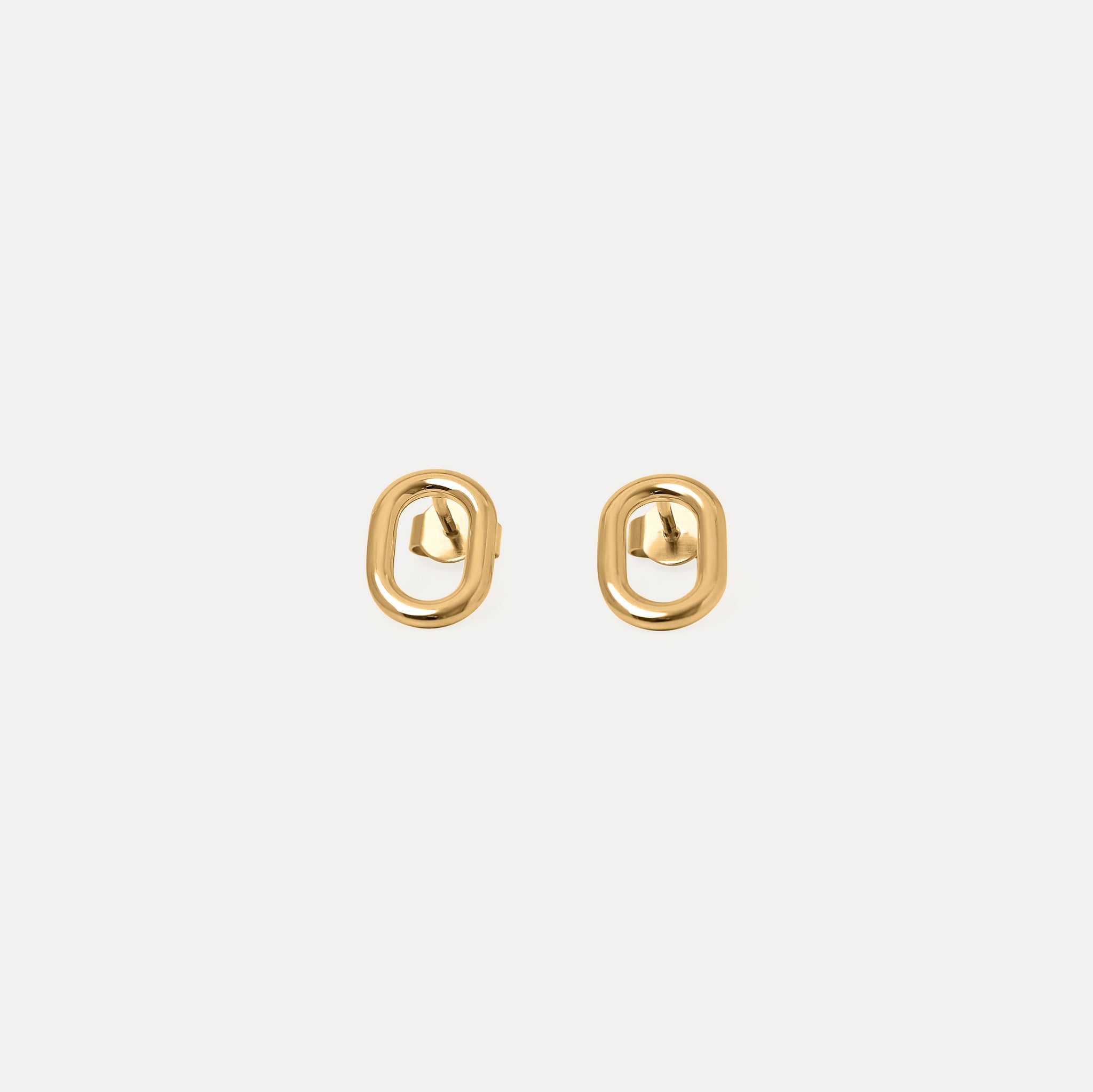 Stilnest O Bold Ohrstecker Ohrringe 24k Gold Vermeil