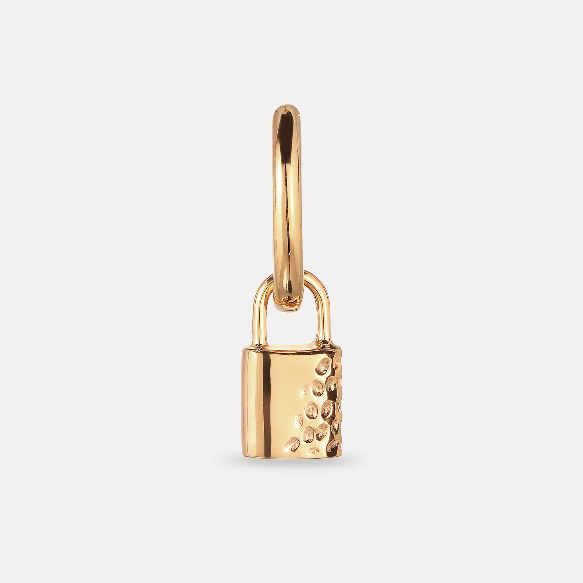 Stilnest Padlock Creolen Ohrringe 24k Gold Vermeil Schloss