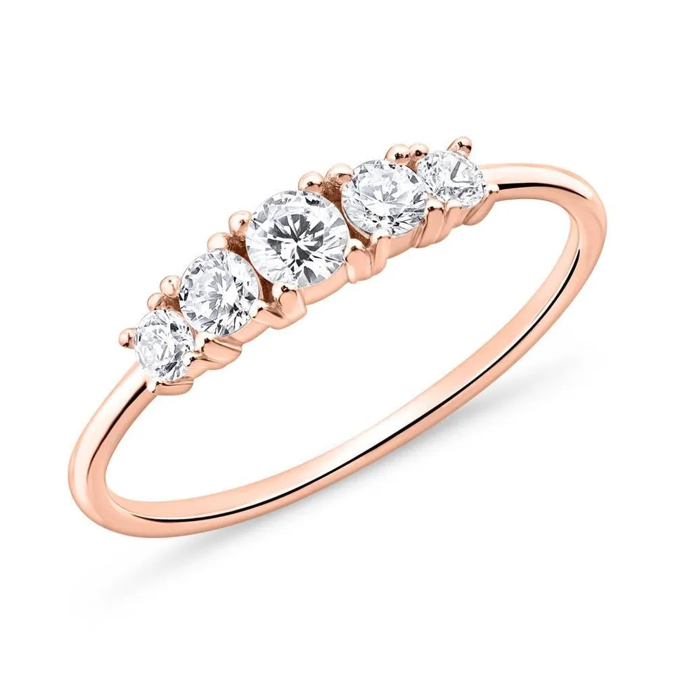 JEWLIX Ring Sterlingsilber rosévergoldet Größe 52 Zirkonia