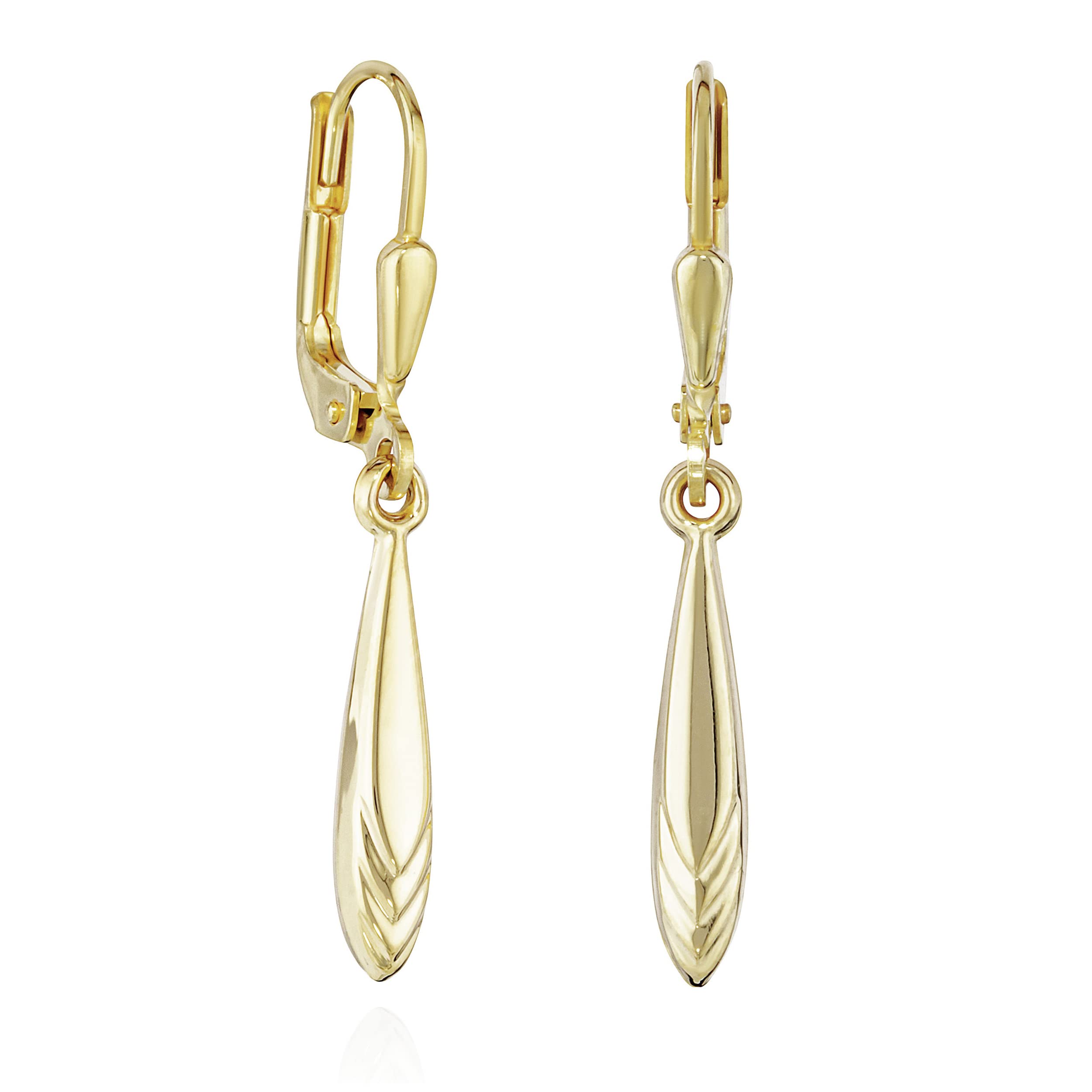 NKlaus Ohrhänger Tropfen 333 Gelbgold 17x3mm Brisur