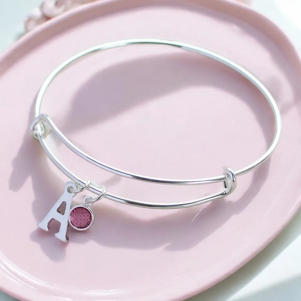 Joy by Corrine Smith Initial Armband Silber Geburtsstein