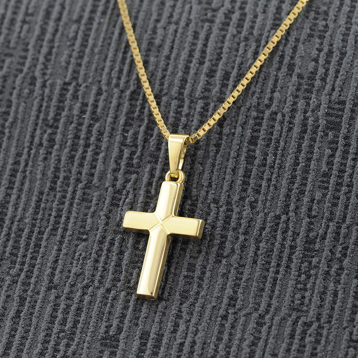 trendor Halsketten Kreuz-Anhänger Kinder Gold 333 42cm