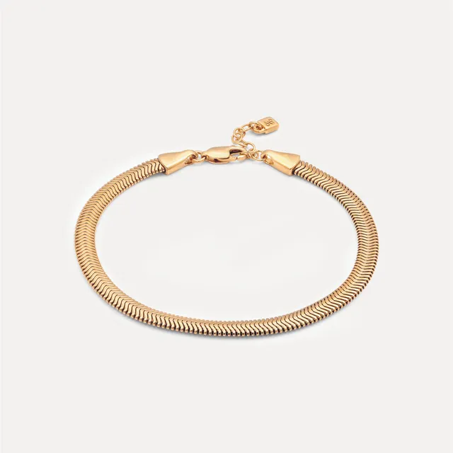Stilnest Bracelets Herringbone Chain Armband Gold