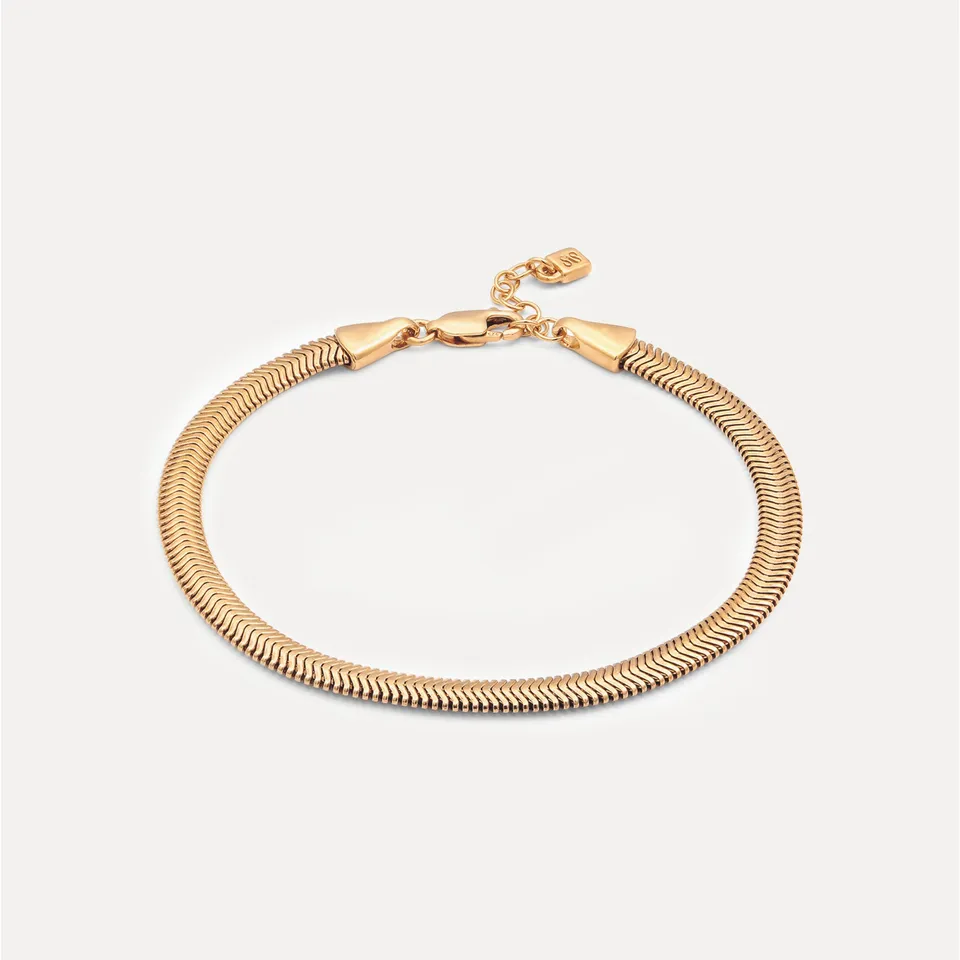 Stilnest Bracelets Herringbone Chain Armband Gold