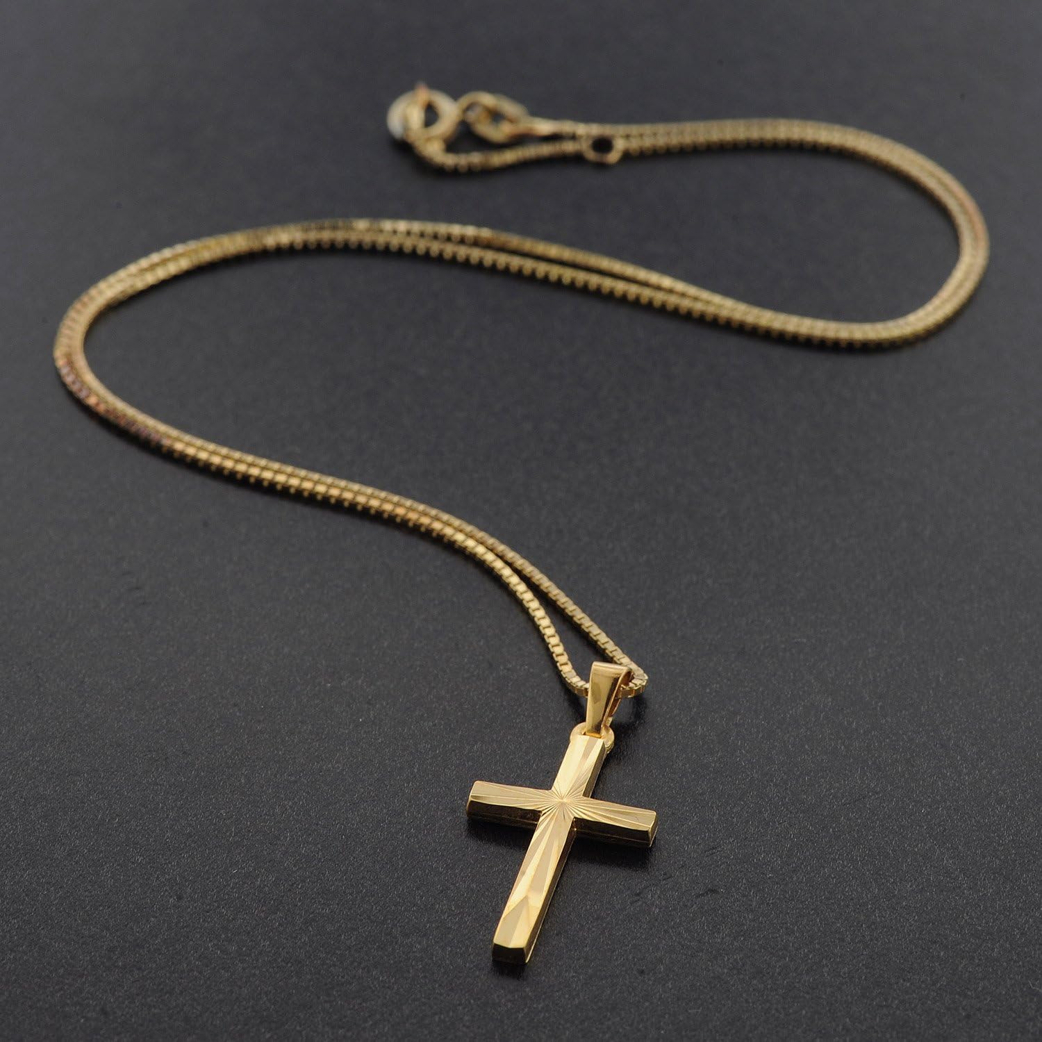 trendor Halsketten Kreuz-Anhänger Gold 750 50 cm 75438 Kette