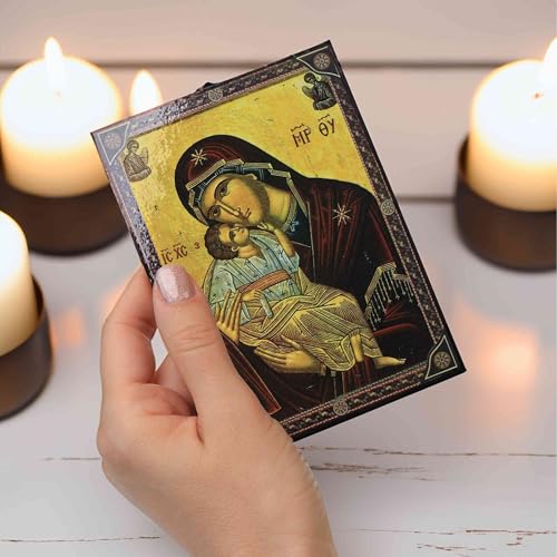 NKlaus Religious Icons Glykofilousa Ikone Holz 9,7x13,5cm