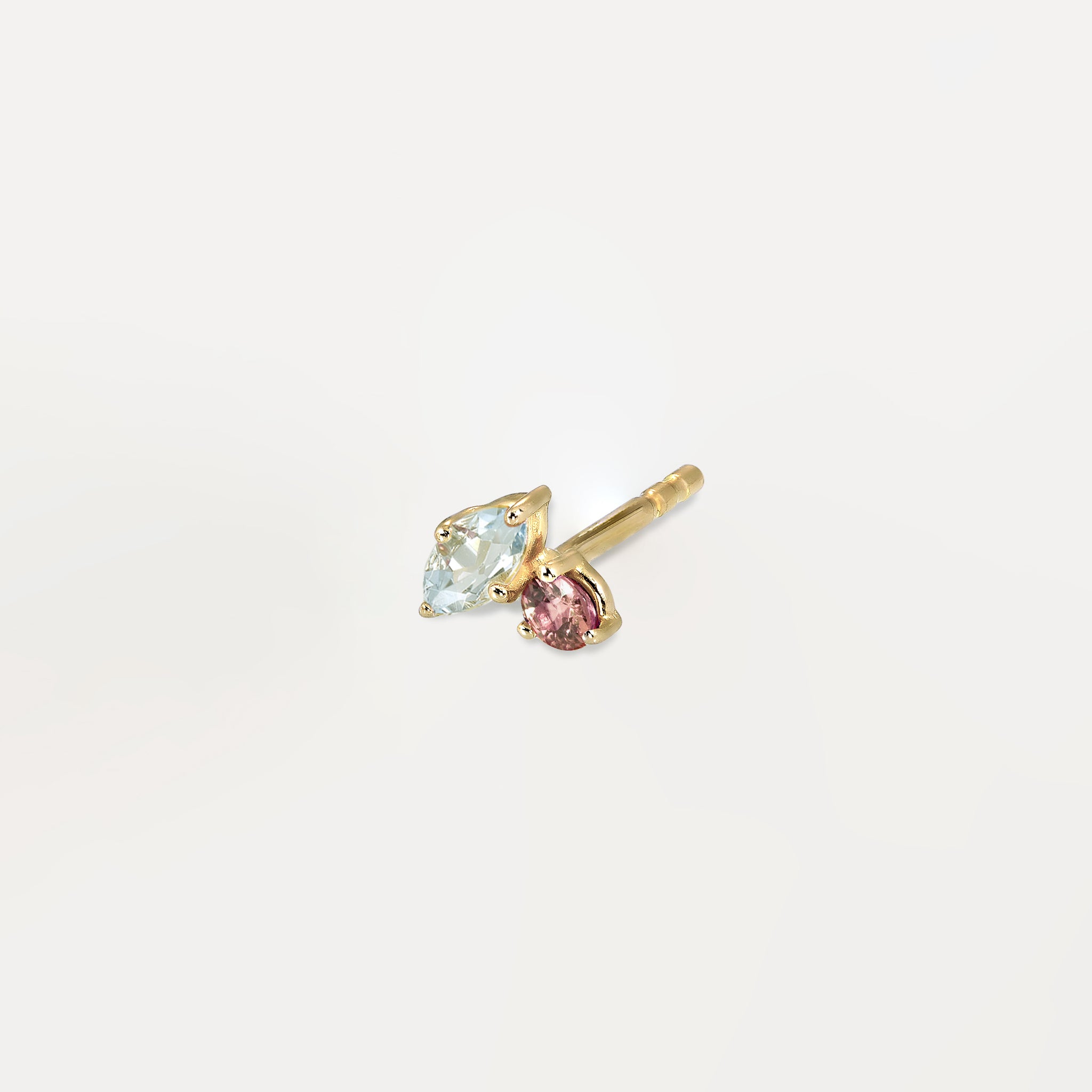 Stilnest Joy Ohrstecker 585 Gold Aquamarin Turmalin Single