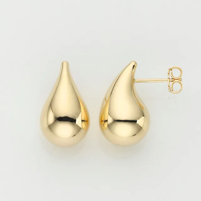 Eugen Rühle Ohrschmuck gebogener Tropfen 12x20mm Ohrringe 585 Gelbgold