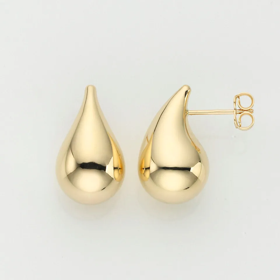 Eugen Rühle Ohrschmuck gebogener Tropfen 12x20mm Ohrringe 585 Gelbgold