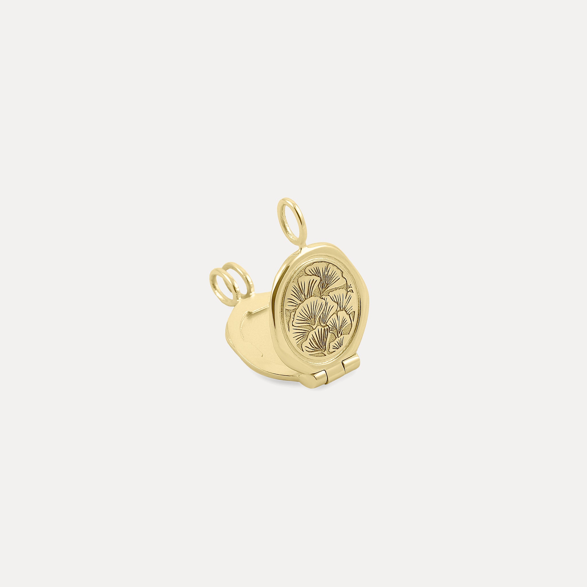 Stilnest Nouveau Flower Seal Medaillon Anhänger 585 Gold
