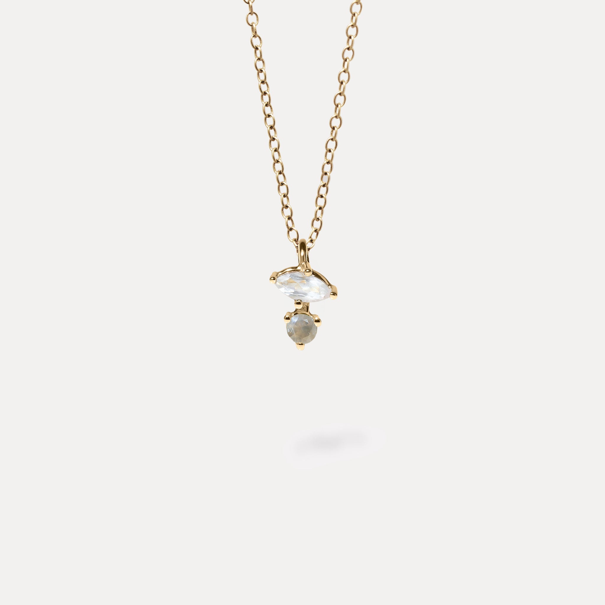 Stilnest Joy Mondstein Anhänger 585 Gold Grau