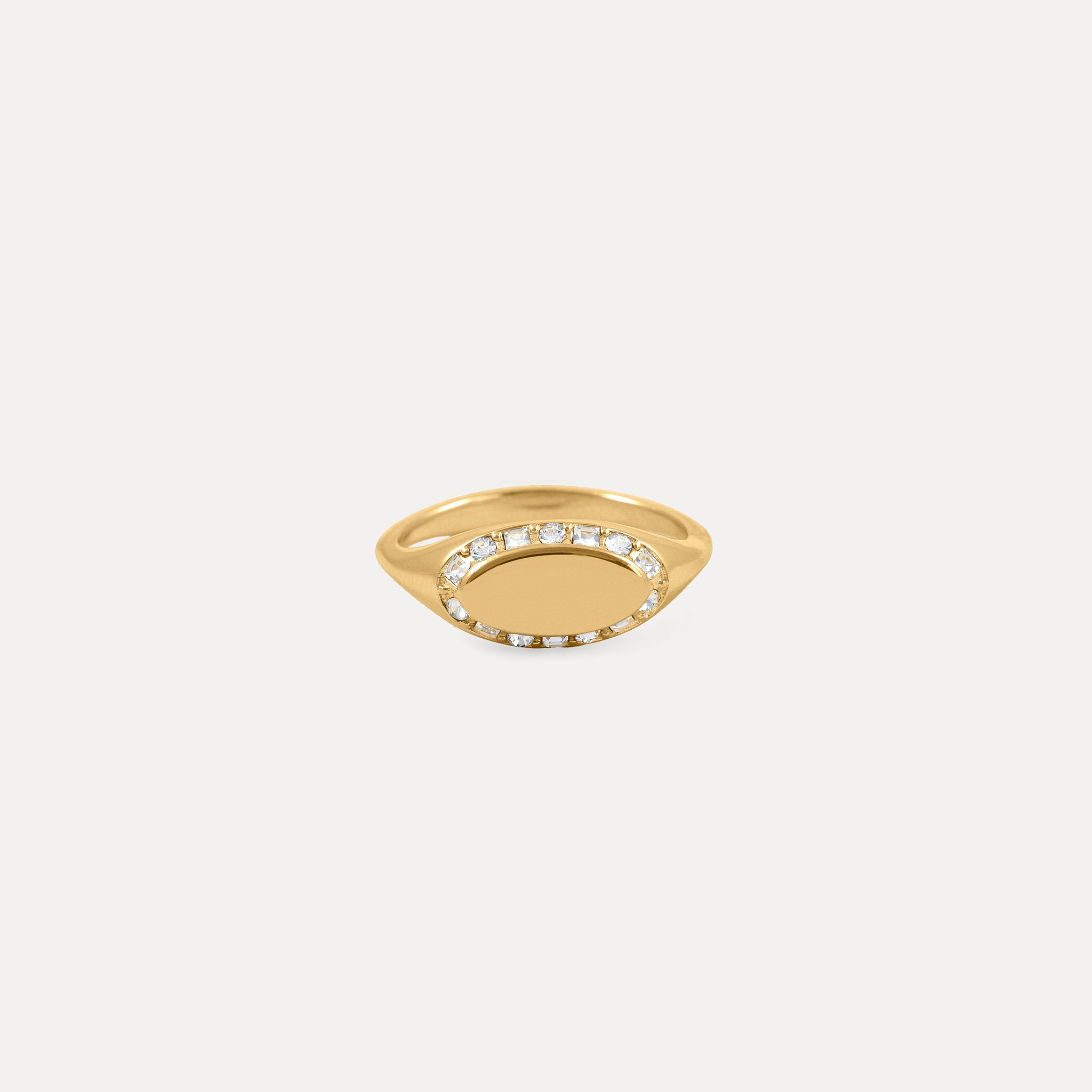 Stilnest Crown Ring Gold Vermeil weiße Kristalle Gr. 52