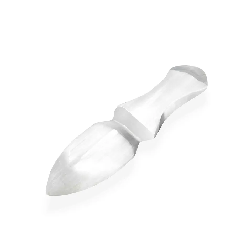 NKlaus Healing Crystals Selenit Ritualmesser 15 cm Heilstein-Messer