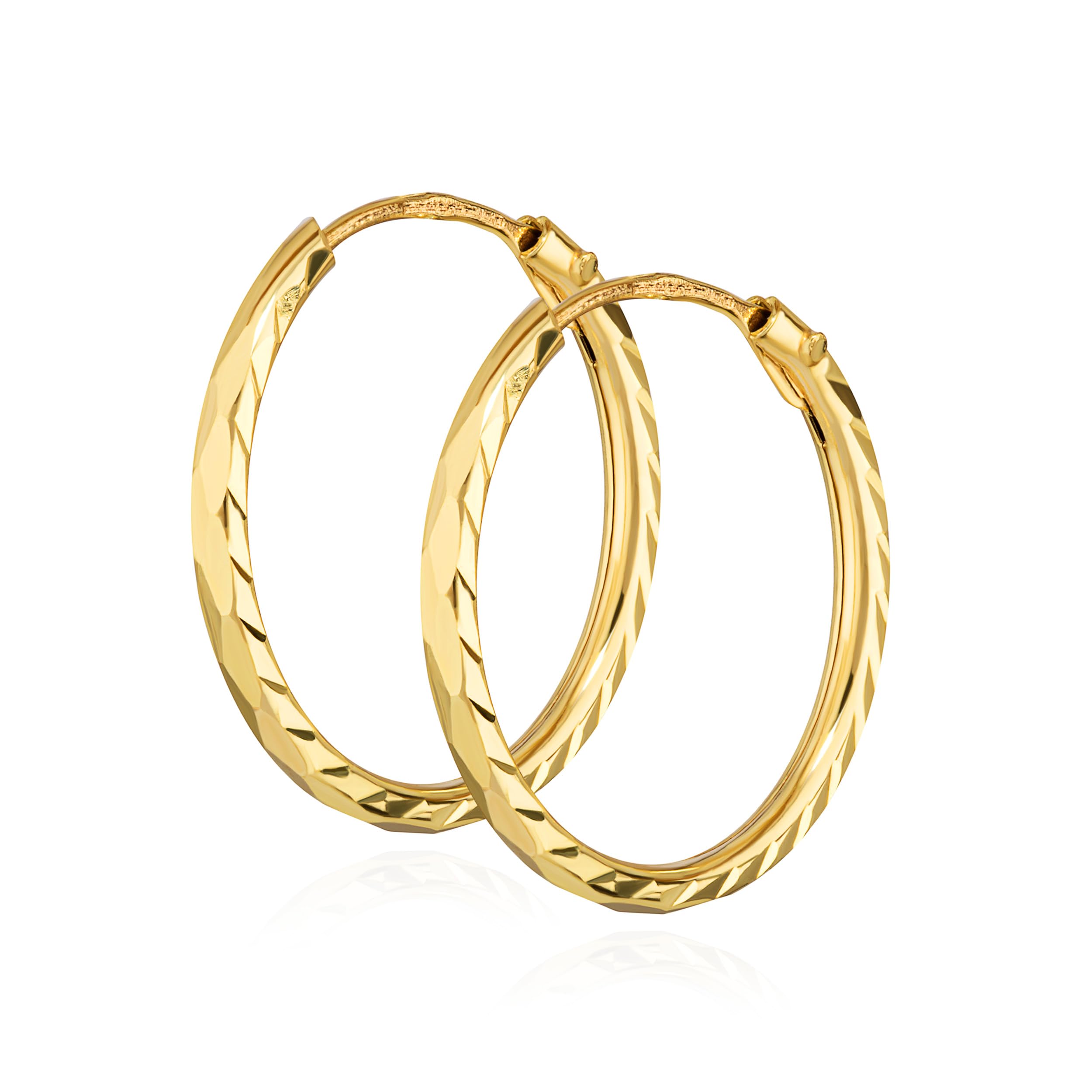 NKlaus Paar Creolen 333 Gelbgold Ohrringe 1,1 mm Gelbgold
